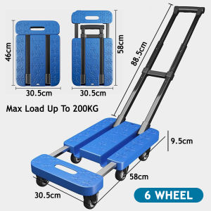 [200KG] Worthbuy Portable Trolley Heavy Duty Troli Berlipat Foldable Hand Truck Shopping Cart Troli Besi Tahan Berat