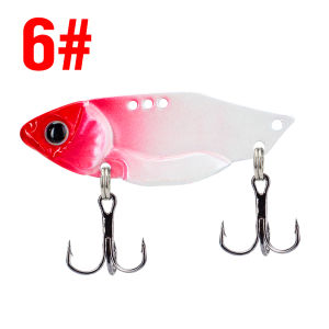 1PCS 3.5g/5g/7g/10g/14g Fishing Lures Metal Colorful VIB Hard Spinner Spoon Baits with Double Treble Hooks Sinking Jig Hard lure