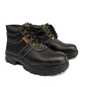 Sepatu Sefty Kulit Asli Safety Shoes Semi Boots Tali Septi Cowok Kulit Sepatu Pabrik