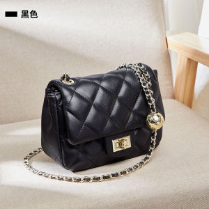 Niche womens bags 2026 New leather bag in street fashion style versatile shoulder bag with small gold ball chain wholesale
