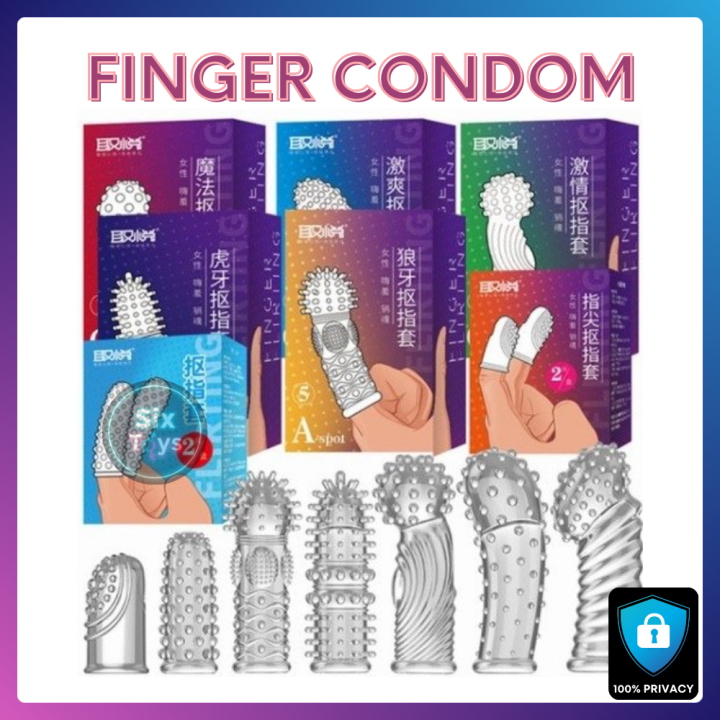 Kondom Jari Berduri | G Spot Crystal Spike Silicone Finger Condom Adult ...