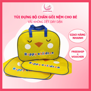 Túi đựng chăn gối cho bé đi học 36x50x24cm vải không dệt dày dặn họa tiết dễ thương