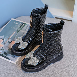 Sepatu High Boots Anak Perempuan Pita Boot Import Murah Usia 7-12 Tahun (ZH-SS183)