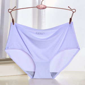 Ice Silk Seamless Underwear Middle Waist Panties Women Clothing 女士冰丝内裤