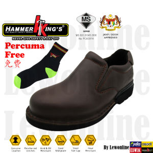 Hammer Kings Exclusive Safety  Shoes 13001 Low Cut Slip-on Steel Toe Cap Leather Working Footwear