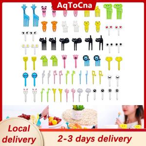[COD] AqToCna Ship within 24 hours 68 76 40pcs Kids Fruit Forks Picks Kid Bento Accessories Mini Cute Children Snack Cake Dessert Food Pick Toothpick Decor