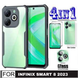 PROMO PAKET 4 IN 1 CASE INFINIX SMART 8 2023 / ZERO 5G 2023 / HOT 30 / SMART 7 / HOT 30I / HOT 20 5G / HOT 12 PRO/NFC 2022 Ultra Slim Shockproof Transparent Premium Softcase Anti Fall