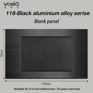 Vollia Black Outlet Socket for Wall 1 2 3 4 Gang 1 2 3 Way Wall Switch for Light 15amp Universal Multiple Socket Aluminium Panel Electrical Switches and Outlet for House Modern 220V Dimming Light Switch Off/on Lamp 3/6 Pin Plug Power Socket with USB Port