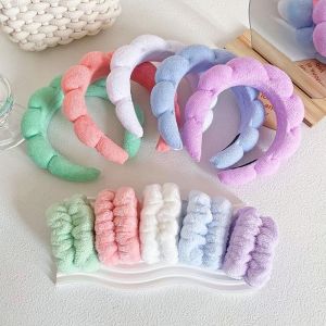 7 Colors Towel Headband Colorful Cloud Sponge Hair Band Women Sponge Hairband Skincare Headband Hair Accessories
