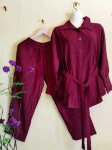 Stelan kulot polo linen dewasa