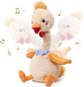 Dancing talking chick baby toy mimics wriggling neck flapping wings Tamagotchi soft plush chick toy singing recording repetition baby interactive toy for toddlers boys and girls gifts
