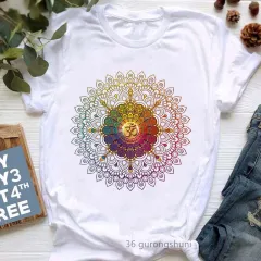 Newest Yoga Tree Print Tshirt Girls Summer Fashion Short Sleeve T