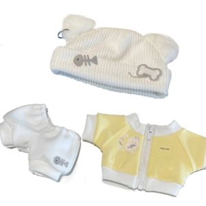 GONGL Áo khoác mèo Quần áo búp bê cotton 20cm Xương cá Mũ dễ thương Bộ quần áo búp bê Dễ thương Mini Trang phục búp bê cotton Phụ kiện búp bê bông