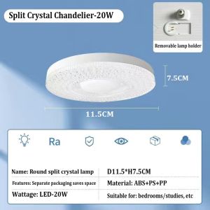 80/50/20W LED Crystal UFO Lamp 220V E27 Energy Saving Home Living Bedroom Fixture Easy Install Light