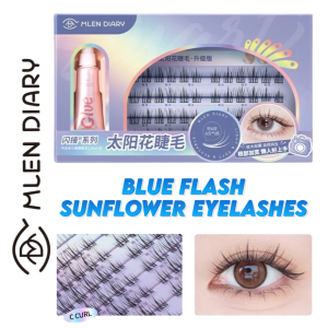 MLEN DIARY Bulu Mata BLUE FLASH SUNFLOWER NATURAL Series 9-12mm - MIN (1 PAK ISI 48pcs) (Bulu Mata Palsu) Original