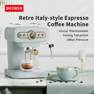 Petrus Coffee Maker Espresso Coffee Machine Latte Cappuccino Maker 20 Bar Semi-automatic Espresso Machine With Steam Milk Bubble