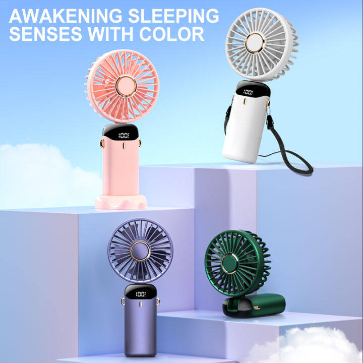 Multifunctional N15 Digital Display Aromatherapy Fan Neck Rope Foldable ...