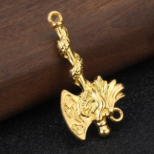 จี้นำโชครูปขวาน จี้เสริมทรัพย์ เสริมทรัพย์ ค้าขายดีเงินทองเข้าไม่หยุด วัสดุโลหะ ย้อนยุคจีนใหม่【大师开光】迎财减债斧头吊坠