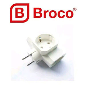 T Multi Arde Broco / Stop kontak kaki Cabang 3 / Stop kontak Steker kaki T