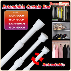E.B. Extendable Curtain Rod Shower Curtain Rod Adjustable Rod 43cm-70cm 55cm-90cm 63cm-110cm 73cm-120cm No punching