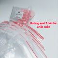 100 Túi Zip Trong Chỉ Đỏ Bấm Miệng - size 34 x 45 cm. 