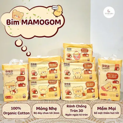 Tã/Bỉm dán/quần Mamogom size NB40/S62/M52/M48/L44/XL40/XXL38