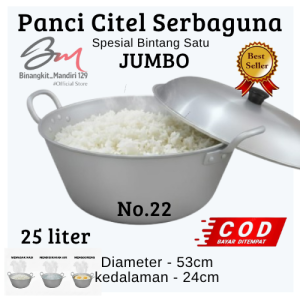 Citel serbaguna jumbo No.22 ukuran 25 liter Spesial bintang satu aluminium cor tebal anti lengket