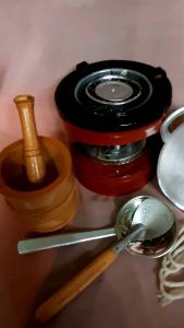 Mainan Anak Masakan Tradisional ( Pkt F2 ) Paket Lumpang Versi Mini Bisa untuk Masak Beneran Real-pict 5 barang