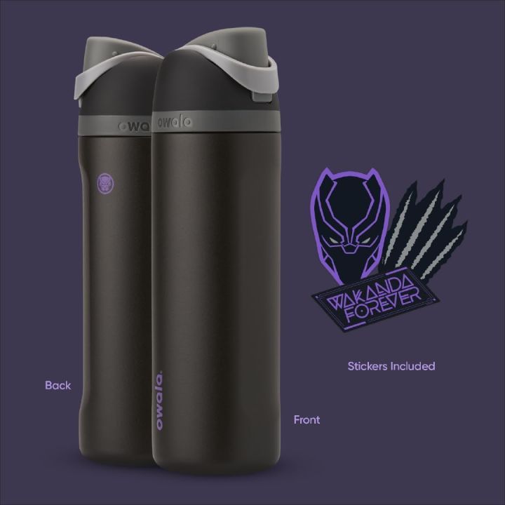 Owala 24oz Marvel BLACK PANTHER FreeSip Insulated Stainless Steel Water ...