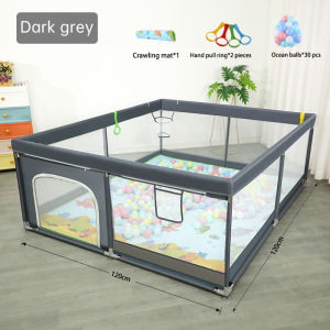 BYBABY Playpen for Baby Breathable Mesh With Balls Stainless  Large Playpen Indoor Play Fence Mesh Bed Fence