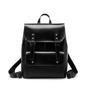 YIMO Large Capacity British Retro Genuine Leather Backpack for Women Durable Cowhide Laptop Backpack College Style 14inch