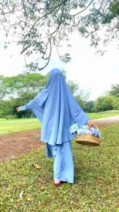 Gamis Kancing Wanita Set Syari/Gamis Tunik/Marwah Set by Azda