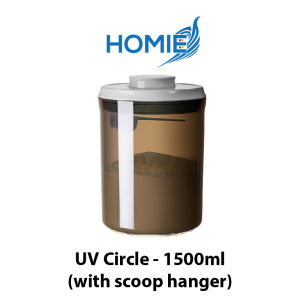 HOMIE AirTight Milk Powder Container w Scraper-Circle PP Translucent White & UV(800ml/1500ml/2000ml)