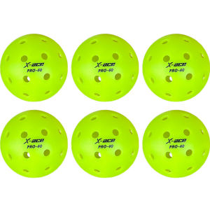 X-ace 40 Pro Bola Pickleball Lubang 40 6 Biji Untuk Keperluan Latihan Profesional Penerbangan Pantas Lancar Tahan Kuat Design Premium