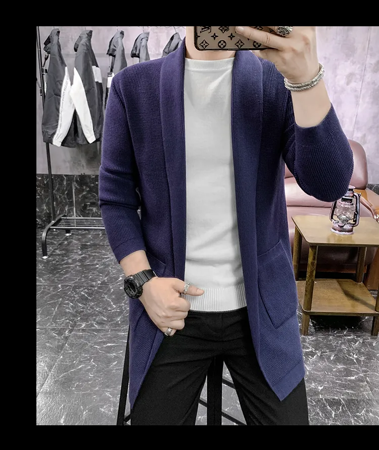 Mens Knitted Long Sleeve Cardigan Sweater Jacket casual Winter