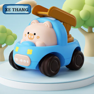 Bộ đồ chơi ô tô quán tính mini mẫu ID-001 hoạt hình mô tả các loại xe kỹ thuật công trình đẹp và dễ thương cho bé