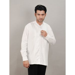 Swipe Up Baju Koko Pria Putih Katun Lengan Panjang Yusuf A