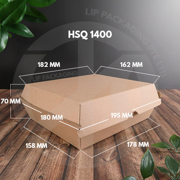 Square Cardboard Food Box (50 pcs) / Burger Box / Platter Box / Eco ...