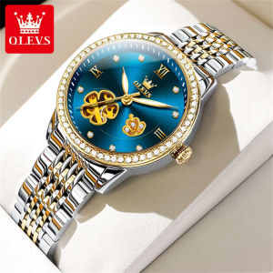 OLEVS 6706 Fashion Women Mechanical Watch Gift Stainless Steel Watchband Round-dial Wristwatch Luminous