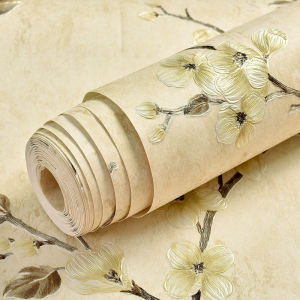 Wallpaper self-adhesive 3D pastoral bedroom living room wall decoration self-adhesive thick wall sticker