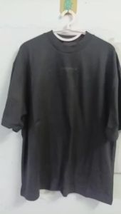 Fashion Loose Fit Short Sleeve T-Shirt 3D Silicone Small Label Double Thread Casual Top for Daily Wear