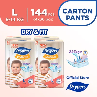 Drypers DryPantz Pants Baby Diaper M/L/XL/2XL/3XL/4XL Size - Carton