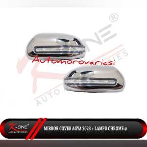 SEPASANG COVER SPION COVER MIRROR TUTUP BATOK SPION LAMPU 2WARNA AGYA AYLA 2023 2024 2025 HITAM & CHROMEt