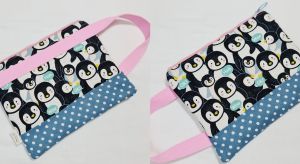 Wristlet big enough for mobile phone small wallet etc. Handmade by SG crafter