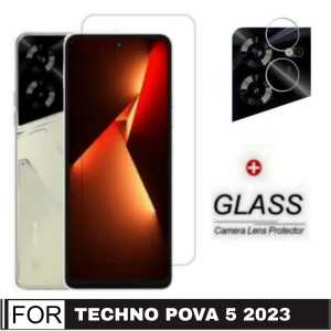 PAKET 2 INC 1 Tempered Glass TECNO POVA 5 / POVA 5 PRO / POVA 4 / POVA 4 PRO / POVA NEO 2 POVA 3 2022 Anti gores Kaca Pengiriman Cepat