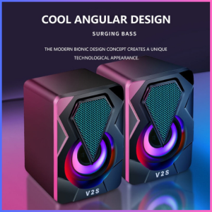 V2S S7BT RGB Mini Bluetooth Stereo Speaker 2.0 for Desktop Laptop High Fidelity Computer Audio