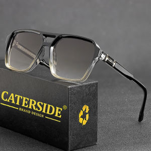 CATERSIDE Kính râm Punk cổ điển Nam giới Khung vuông Mặt phẳng trên cùng Cầu đôi Kính chống nắng chất lượng cao cho phụ nữ Quà tặng lễ hội bữa tiệc2026