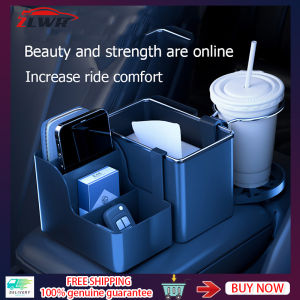 ZLWR Car Storage Box Car Tissue Box Storage Box Water Cup Holder Car Armrest Box Hanging Drawer Box Car Multifunctional Storage Box