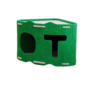 Stackable Cat Hiding House Folding Space Saving Felt Cat Bed Detachable Breathable Cat Scratching Board Nest Non-Dandruff Cat Villa Tunnel Easy to Assemble