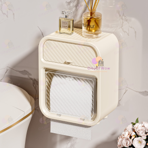 Wall-Mounted Tissue Box Organizer Bathroom Tissue Organizer Home Organizer Space-Saving Tissue Box